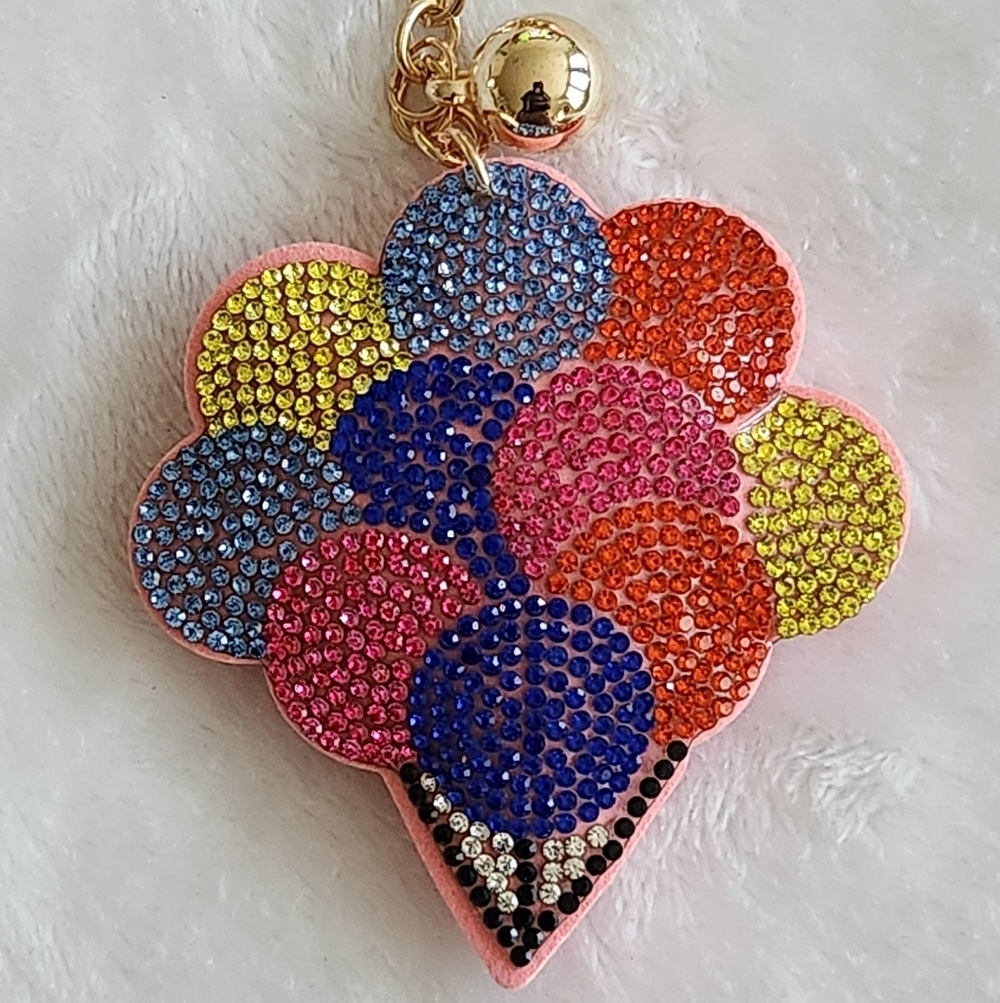 Colorful Balloons Rhinestone Keychain Bag Charm - Picture 2 of 3